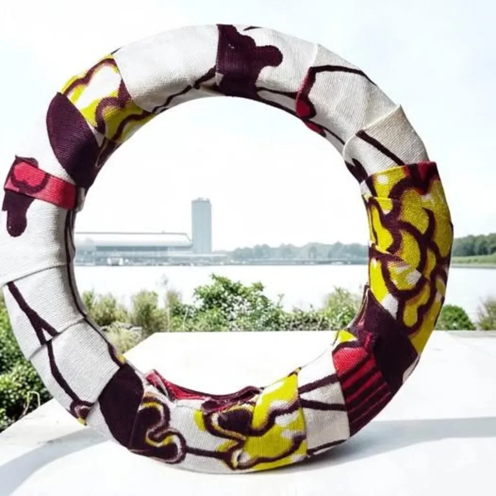 🎁🎁 Free shipping!! Fabric Wrapped Rigid Bangle Bracelet - African Print Style